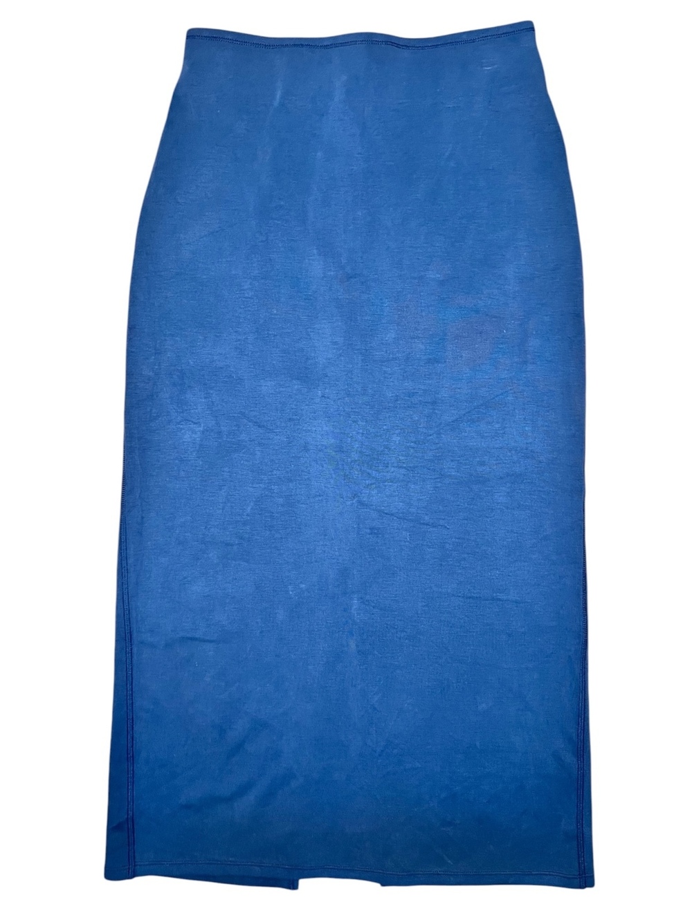 ODODOS Blue High Waisted Maxi Skirt Small Front Slit Athleisure Soft Stretch